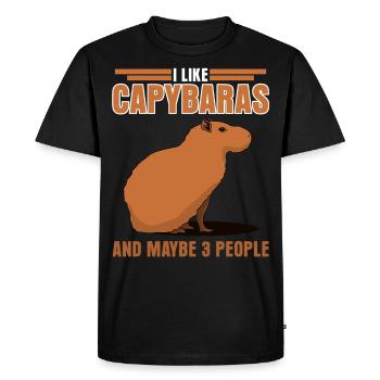 Capybara Wasserschwein Capybaras - Men's Premium Organic T-Shirt - black - Front - Nico (187cm)