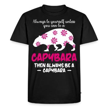 Capybara Saying Capybara Capybaras - Men's Premium Organic T-Shirt - black - Front - Nico (187cm)