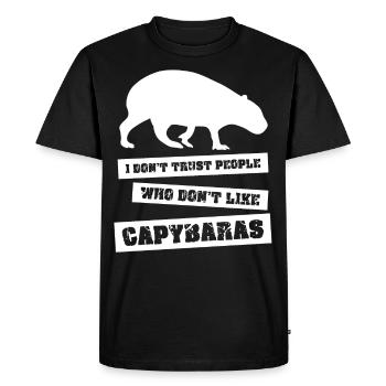 Capybara Jokes Capybara Capybaras - Men's Premium Organic T-Shirt - black - Front - Nico (187cm)