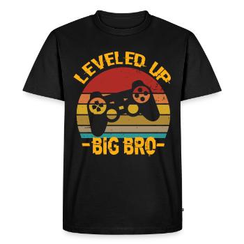 Monter de niveau Big Bro Big Bro Anniversaire Big Bro - T-shirt Premium bio Homme - noir - Devant - Nico (187cm)