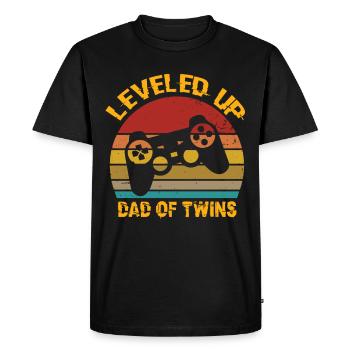 Niveau supérieur DaD of Twins Birthday - T-shirt Premium bio Homme - noir - Devant - Nico (187cm)