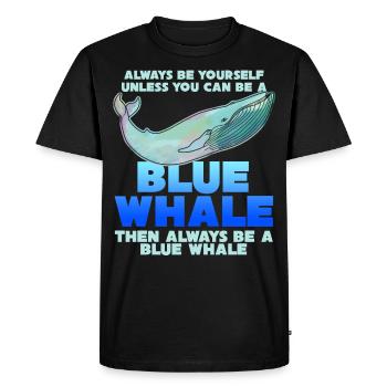 Baleine bleue Baleine bleue Disant blague Baleines Baleine - T-shirt Premium bio Homme - noir - Devant - Nico (187cm)