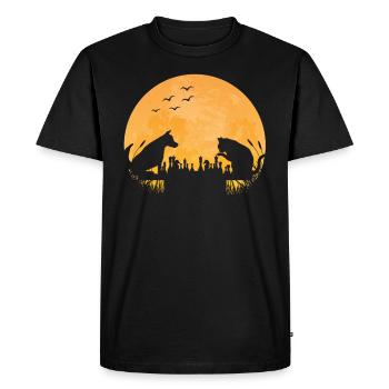 Joueur d’échecs Jeu d’échecs Chien Chat - T-shirt Premium bio Homme - noir - Devant - Nico (187cm)