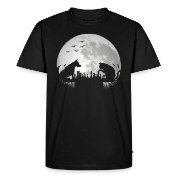 Joueur d’échecs Jeu d’échecs Cat Dog - T-shirt Premium bio Homme - noir - Devant - Nico (187cm)