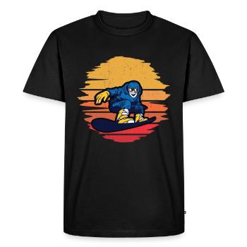 Snowboard sport vacances d'hiver montagnes neige cadeau - T-shirt Premium bio Homme - noir - Devant - Nico (187cm)