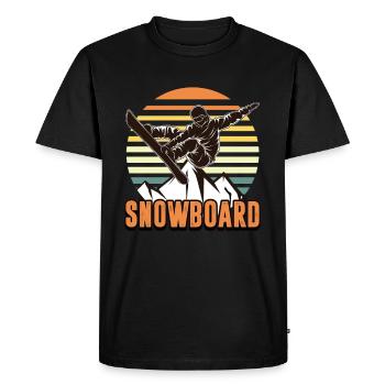 Snowboard sport vacances d'hiver montagnes neige cadeau - T-shirt Premium bio Homme - noir - Devant - Nico (187cm)