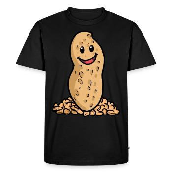 Xmas Christmas Gift Peanut Nut Happy - Men's Premium Organic T-Shirt - black - Front - Nico (187cm)