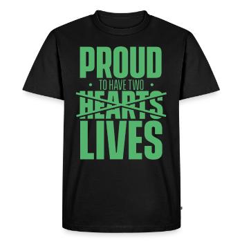 Fier d’avoir deux cœurs de chirurgie de la vie du cœur du patient - T-shirt Premium bio Homme - noir - Devant - Nico (187cm)