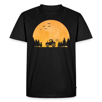 Tractor driver Tractor Tractor Farmer Moon - Men's Premium Organic T-Shirt - black - Front - Nico (187cm)