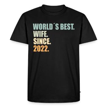 Meilleure épouse depuis 2022 1er anniversaire de mariage - T-shirt Premium bio Homme - noir - Devant - Nico (187cm)