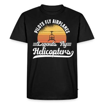 Pilot Helicopter Helicopter Saying Hobby Pilot - Men's Premium Organic T-Shirt - black - Front - Nico (187cm)