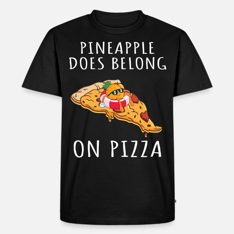 Pizza Hawaii Ananas Pizza Essen - Männer Premium Bio T-Shirt - Schwarz