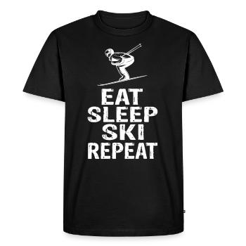 Eat Sleep Ski Repeat - Men's Premium Organic T-Shirt - black - Front - Nico (187cm)