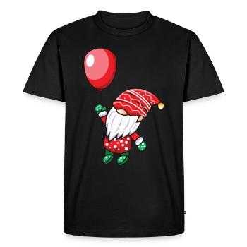 Gnome avec ballon rouge - T-shirt Premium bio Homme - noir - Devant - Nico (187cm)
