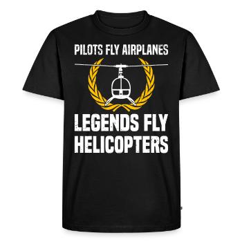Pilot Helicopter Helicopter Saying Hobby Pilot - Men's Premium Organic T-Shirt - black - Front - Nico (187cm)