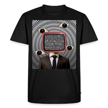 Weirdcore Esthétique Weird Eyes Illusion d’optique - T-shirt Premium bio Homme - noir - Devant - Nico (187cm)