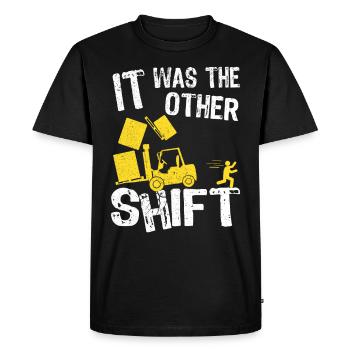 Conducteur de chariot élévateur Conducteur de chariot élévateur Magasinier - T-shirt Premium bio Homme - noir - Devant - Nico (187cm)