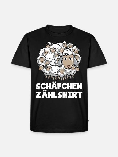 Schafe Schäfchen zählen Schlafen Outfit Nachthemd - Männer Premium Bio T-Shirt - Schwarz