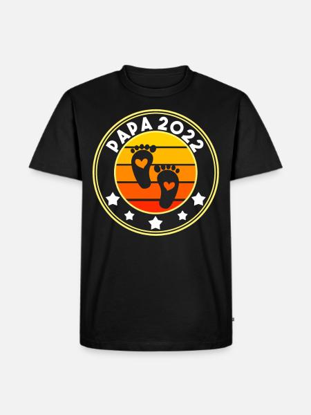 Werdender Papa 2022 - Männer Premium Bio T-Shirt - Schwarz