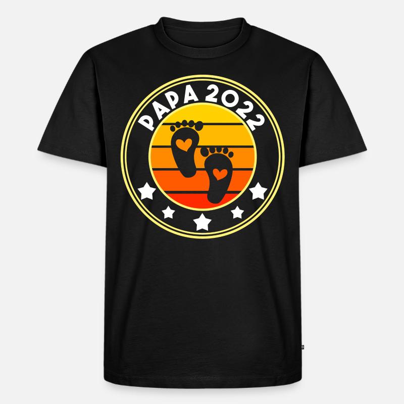 Werdender Papa 2022 - Männer Premium Bio T-Shirt - Schwarz