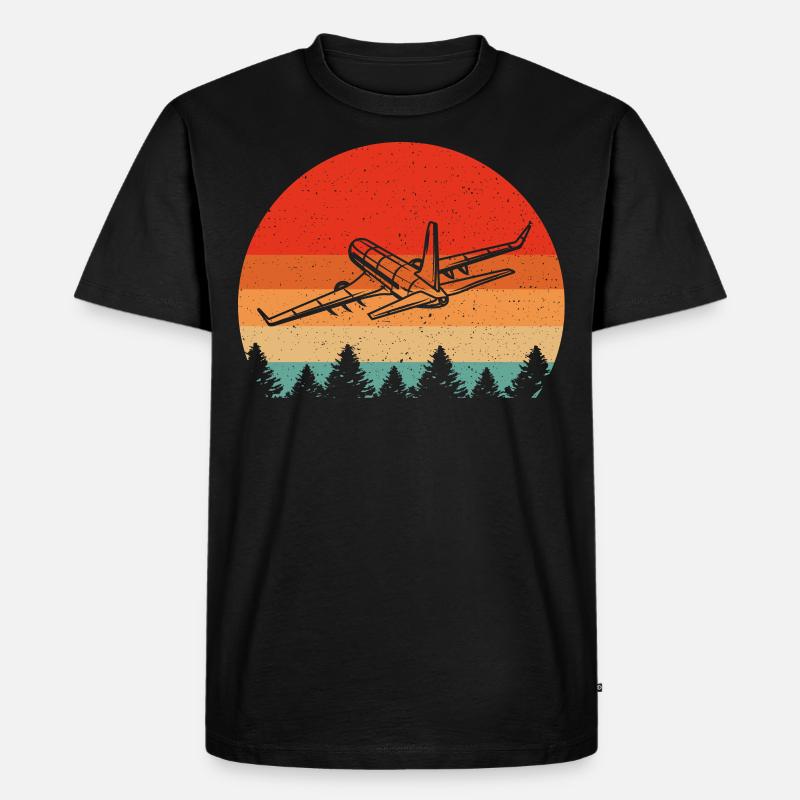 Retro fly til fly fly pilot - Herre Premium økologisk T-shirt - sort