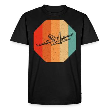 Retro Airplane for Airplane Airline Pilot - Men's Premium Organic T-Shirt - black - Front - Nico (187cm)