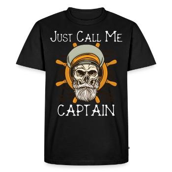 Voile - Appelez-moi capitaine - T-shirt Premium bio Homme - noir - Devant - Nico (187cm)