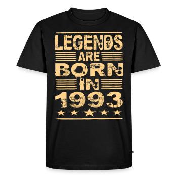 Les légendes naissent en 1993 - T-shirt Premium bio Homme - noir - Devant - Nico (187cm)