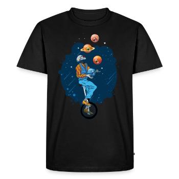 Weirdcore Aesthetic Skeleton Eyeball Planets - Men's Premium Organic T-Shirt - black - Front - Nico (187cm)