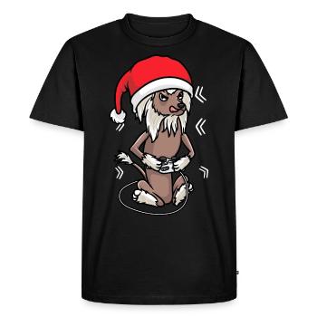 Noël Chinois Crested Dog Gamer Chinois - T-shirt Premium bio Homme - noir - Devant - Nico (187cm)