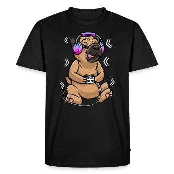 Border Terrier Dog Jeu vidéo - T-shirt Premium bio Homme - noir - Devant - Nico (187cm)
