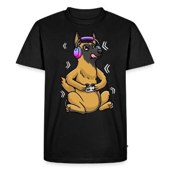 Malinois Dog Player Play Video Game Mechelaar Video Game - Men's Premium Organic T-Shirt - black - Front - Nico (187cm)