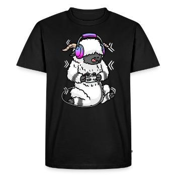 Valais Black-nosed Sheep Video Game Gaming Gamer - Men's Premium Organic T-Shirt - black - Front - Nico (187cm)