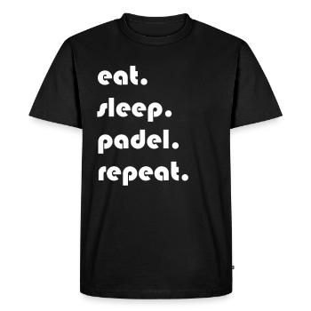 Padel Tennis - eat sleep padel repeat Design - Men's Premium Organic T-Shirt - black - Front - Nico (187cm)