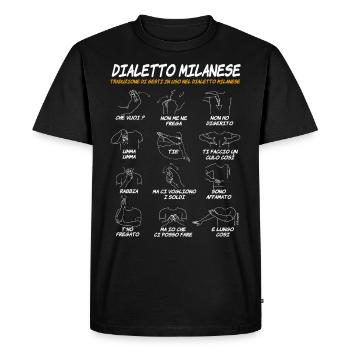 Milano Dialetto Milanese Gesti divertenti - Men's Premium Organic T-Shirt - black - Front - Nico (187cm)