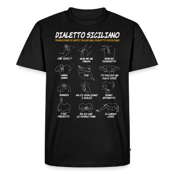 Sicilia Dialetto Siciliano Gesti divertenti - T-shirt Premium bio Homme - noir - Devant - Nico (187cm)