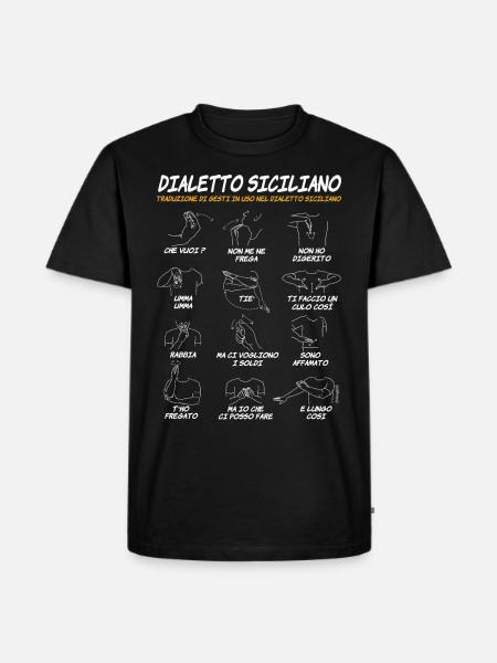 Sicilia Dialetto Siciliano Gesti divertenti - T-shirt Premium bio Homme - noir