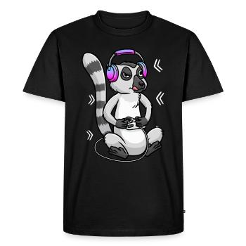 Katta Lemur Jeu Vidéo Jeu Joueur Katta Primate - T-shirt Premium bio Homme - noir - Devant - Nico (187cm)