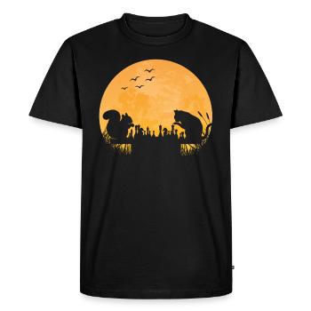 Chess Chess Player Cat Squirrel Moon - Men's Premium Organic T-Shirt - black - Front - Nico (187cm)