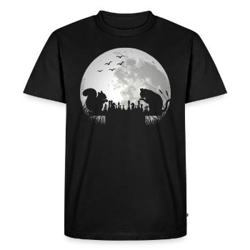 Joueur d’échecs Cat Squirrel Moon - T-shirt Premium bio Homme - noir - Devant - Nico (187cm)