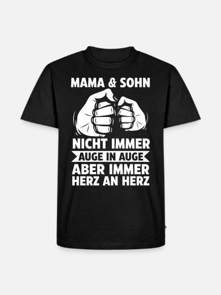 Mama und Sohn - Männer Premium Bio T-Shirt - Schwarz