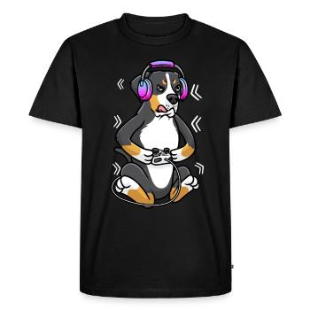 Fantastisk schweiziske mountain hund gamer hund gaming - Herre Premium økologisk T-shirt - sort - Foran - Nico (187cm)