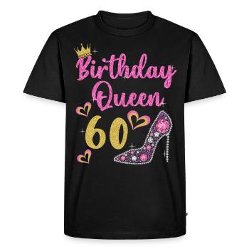 60th birthday Queen 60 years Sixty - Men's Premium Organic T-Shirt - black - Front - Nico (187cm)