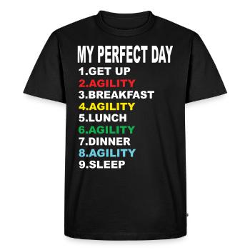 Mon agilité de jour parfaite - T-shirt Premium bio Homme - noir - Devant - Nico (187cm)