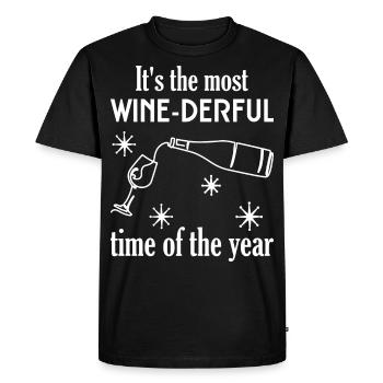 Drôle de vin disant Noël - T-shirt Premium bio Homme - noir - Devant - Nico (187cm)