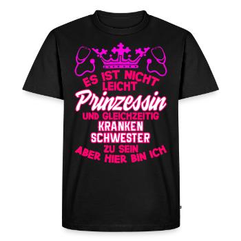 Dames Infirmière Infirmière Princesse - T-shirt Premium bio Homme - noir - Devant - Nico (187cm)