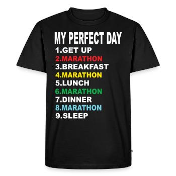 Mon marathon d’une journée parfaite - T-shirt Premium bio Homme - noir - Devant - Nico (187cm)