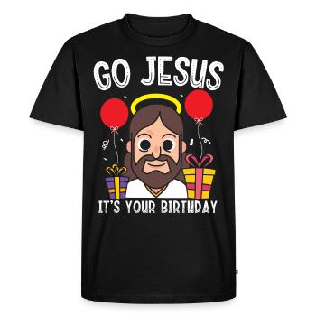 Go Jesus Anniversaire Équipe Jésus Noël Drôle - T-shirt Premium bio Homme - noir - Devant - Nico (187cm)