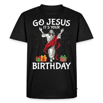 Go Jesus Anniversaire Équipe Jésus Noël Drôle - T-shirt Premium bio Homme - noir - Devant - Nico (187cm)