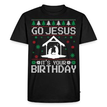 Go Jesus Anniversaire Équipe Jésus Noël Drôle - T-shirt Premium bio Homme - noir - Devant - Nico (187cm)
